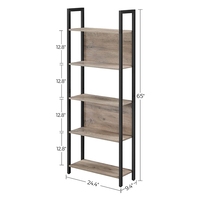 Estante de escalera de 5 niveles de estilo industrial, estanterías con Marco, estante de almacenamiento de cocina y oficina para sala de estar y muebles de entrada