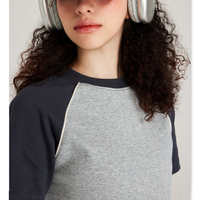 T-shirt court pour femme, décontracté et sportif, en tissu 100% coton respirant, manches courtes, coupe ajustée