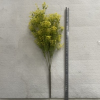 Premium sangat terjangkau untuk buket pernikahan dan romantis dekorasi rumah 7 garpu buatan Baby's Breath tanaman hijau bunga