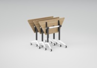 Table de formation moderne LIWEI à plateau rabattable et chaises pliantes à roulettes pour 4 personnes – Mobilier de bureau et de salle de conférence