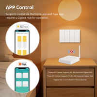 Interruptor de luz inteligente Zemismart Tuya ZigBee, interruptor de pared remoto de 1/2/3/4 Gang, funciona con Alexa, asistente de Google Home Assistant