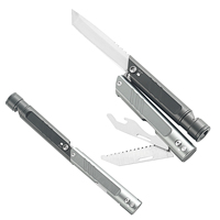 Couteau de poche multifonction 7 en 1, acier 3CR13, manche en aluminium, outil de survie pour le camping en plein air avec tournevis et sifflet