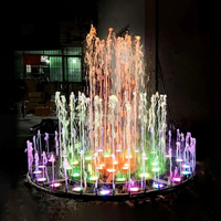 Fuente de Agua Danzante Redonda Pequeña de Acero Inoxidable para Jardín y Patio, con Música y Decoración para Exteriores