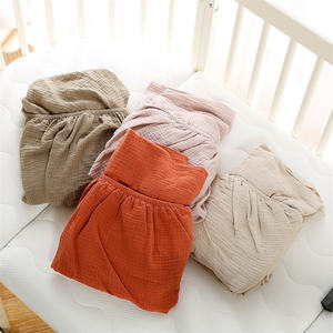 100% Cotton Muslin Crib Sheet,Baby <strong>Cot</strong> Sheet Baby <strong>Bedding</strong> Fitted Sheet - Product Image 5