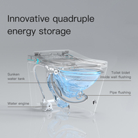 2025 Ultra mince intelligent intelligent toilette autonettoyant UV buse télécommande bol allongé nouvelle couleur commode toilette électrique