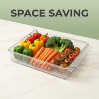 Contenants de stockage alimentaire empilables en PET sans BPA, économiseurs d'espace, hermétiques, adaptés au réfrigérateur et au congélateur, ensemble de cuisine moulé par injection