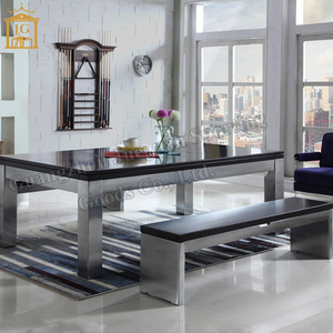 Fusion Tables Mesa de billar de 7 'de acero recubierto de polvo a la venta Mesa de billar de comedor de acero inoxidable cepillado <span class=keywords><strong>en</strong></span> línea - Product Image 1