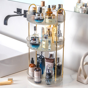 Organizador de maquillaje de belleza cosmética, caja de almacenamiento de cosméticos, estante de almacenamiento giratorio, organizador de tocador transparente - Product Image 2