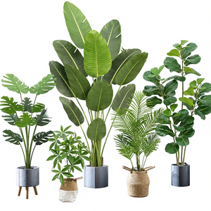 Ensemble de plantes tropicales artificielles de haute qualité en gros (oiseau de paradis/Monstera/palmier Areca) pour la décoration de la maison, de l'hôtel et du bureau - Product Image 1