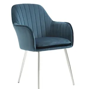 Venta al por mayor de lujo moderno salón de tela Hotel salón ocio sillón con patas de cromo dorado - Product Image 3