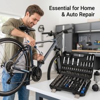 Juego de Herramientas Mecánicas de 94 Piezas con Destornilladores, Vasos de Cromo Vanadio y Puntas de Trinquete, Caja de Herramientas Métrica/SAE - Regalo para Reparación Automotriz