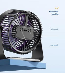 Ventilador de luz LED portátil silencioso de alto viento recargable para el hogar Oficina dormitorio Camping uso al aire libre aplicación interior - Product Image 4