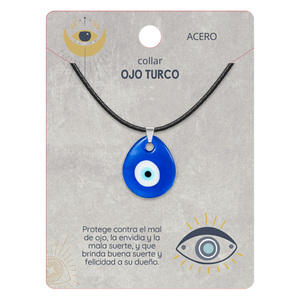 Collana occhio turco in acciaio Color argento con catena a maglie alla moda placcata in oro con zircone di perle diamantate per regalo o festa - Product Image 1