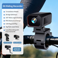 Caméra de sport pour vélo D8 WiFi, enregistrement vidéo HD 2K, 140° °   Enregistreur grand angle avec application, étanche IPX5, pour vélo et moto