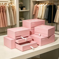 Scatola di Carta Pieghevole Rosa Riciclabile, Confezione di Lusso con Logo Esclusivo, Adatta per Abiti e Regali Souvenir