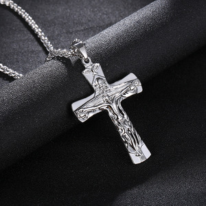 Dreamwork religioso grande crocifisso croce ciondolo collana moda gesù croce pendenti collane compleanno battesimo regali per gli uomini - Product Image 2