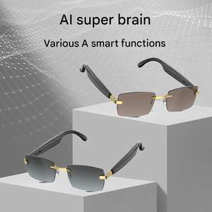 Nouvelles Lunettes Intelligentes Sans Monture 2025 Style Affaires d'Élite Appel Audio Sans Fil Traduction Vocale Lunettes de Soleil IA - Product Image 2