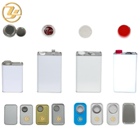 Bidon carré en fer blanc de 1L avec bec verseur et poignée, boîte métallique rectangulaire vide pour liquides chimiques, impression offset de logo personnalisé disponible