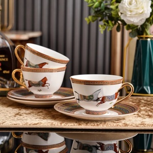 Wholesale Hot Selling European Style Luxury Bone China <b>Dinnerware</b> Sets for Home and Wedding Use Microwave & Dishwasher Safe - Product Image 2