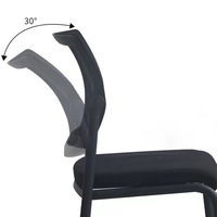 Chaise de bureau empilable en maille pour salle de conférence, formation, réception, avec siège en tissu rembourré et structure métallique