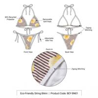 Fabricant de maillots de bain pour femmes, bikini triangle à bretelles croisées, imprimé floral, en nylon et élasthanne, antibactérien, écologique, OEM personnalisé