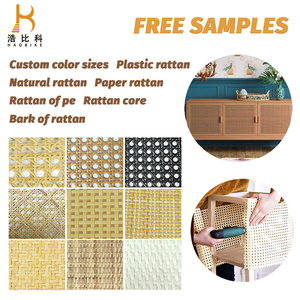 Rotolo di fettuccia in canna di Rattan di plastica con foglio di rete di Ratta naturale personalizzato ecologico - Product Image 2