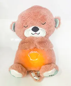 baby soother cute soft stuffed breathing puffed animal toys beaver breathing otter teddy plush toys