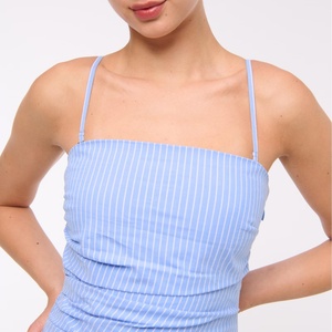 Vestido de Algodón a la Moda, sin Tirantes, Asimétrico, Ajustado, Mini Vestido Elegante sin Mangas para Fiesta, para Mujer - Product Image 3