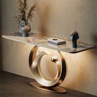 Meubles de salon, tables consoles modernes en ardoise, table de luxe en marbre, table d'entrée en pierre frittée pour villa, hôtel, maison
