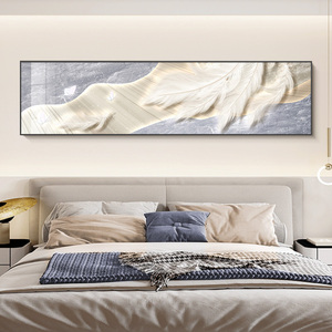 Pintura Cristal Porcelana Pintura Flores Y Plumas Luz Lujo Gama Alta Mural Mesita De Noche Pintura Decorativa - Product Image 3