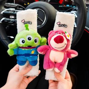 Protector de Cinturón de Seguridad para Asiento de <span class=keywords><strong>Coche</strong></span>, Diseño de Peluche de Conejo y Oso, para Mujer, Accesorios Interiores Decorativos - Product Image 1
