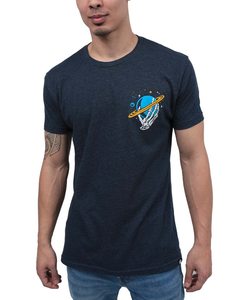 T-shirts graphiques Trippy Space en coton bio respirant pour hommes, surdimensionnés, à manches courtes, style Hip Hop avec motifs galaxie néon - Product Image 2