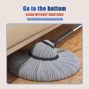 Serpillère en microfibre rotative à 360° auto-essoreuse, télescopique, <span class=keywords><strong>pliable</strong></span>, pour nettoyage des sols domestiques, à prix réduit - Product Image 4