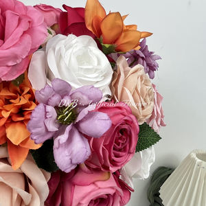 DKB Centro de Mesa de Flores Artificiales de Seda, Estilo Victoriano, Moderno y de Lujo, para Decoración de Mesa Baja en Bodas, Día de la Madre y Navidad, 30 cm - Product Image 4