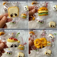 Llavero de silicona personalizado con forma de mini comida, juguete antiestrés de subida lenta, dije de comida simulada Kawaii para todas las edades