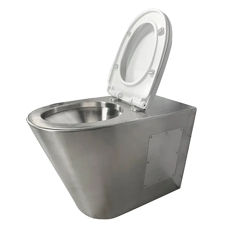 Custom Design Public Sanitary Stainless Steel Wall Mounted Toilet Set Without Tank