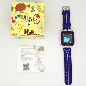 2021 S12 Children's health watch SOS position GPS/ LBS silicone watch with games for kids square watch from Vidhon