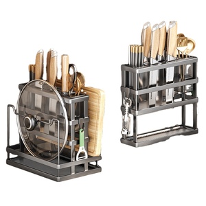 Portautensili da <span class=keywords><strong>Cucina</strong></span> in <span class=keywords><strong>Acciaio</strong></span> al Carbonio, Organizzatore Domestico, Supporto in Metallo per Coltelli, Cucchiai e Utensili - Product Image 4