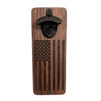 Ouvre-bouteille en bois de noyer avec aimant dissimulé, attrape-capsule magnétique, ouvre-bouteille artisanal en bois de noyer avec ouvre-bouteille intégré