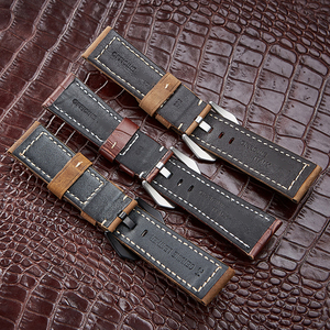 Bracelet en cuir de bambou clouté bracelet de montre-bracelet en cuir avec 20/22/24/26mm mode <span class=keywords><strong>vintage</strong></span> pour hommes <span class=keywords><strong>Panerai</strong></span> - Product Image 2