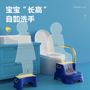 Baby Guard Town Children's <b>Step</b> Stool Non Slip <b>Plastic</b> 2 Tier For Toilet And Sink 3-6 Years Old - Product Image 3