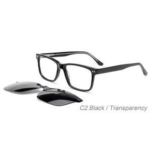 OBM Vente en gros de lunettes en acétate unisexe noires Spot Goods Lunettes de soleil en acétate confort haut de gamme OEM Montures en acétate avec logo personnalisé - Product Image 3