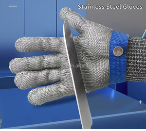 Gants de travail anti-coupure en acier inoxydable supérieur avec maille métallique tissée pour boucher et cuisine - Product Image 6