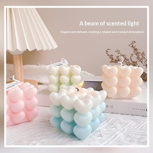 Ins Nordic Style Creative Gradient Heart Magic Cube Scented Candle Atmosphere Birthday Gift Wedding Favor Candle - Product Image 4
