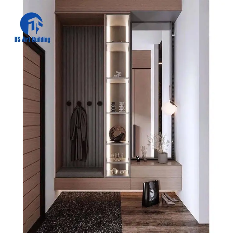 DS China Factory moderno sistema di palo in alluminio Design camera da letto mobili scarpiera armadio aperto armadio Walk-in in vetro