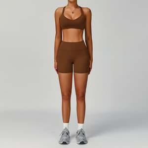 Completo Sportivo Aoyema con Leggings a Vita Alta e Reggiseno in Tessuto Riciclato, Traspirante, per Palestra, Allenamento, Fitness, Asciugatura Rapida - Product Image 4