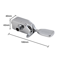 Robinet de cuisine monocommande classique à pédale, en acier inoxydable chromé, avec douchette extractible, pour eau froide, idéal pour hôtels