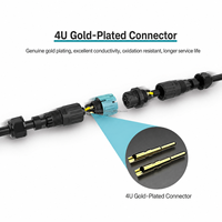Conector Impermeable M19 IP68 de 3 Cables, Macho y Hembra, En Línea, para Fuente de Alimentación LED para Exteriores