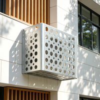 Cache-unité extérieure de climatiseur en aluminium perforé, résistant aux moisissures et aux bactéries, pour une installation propre de l'unité extérieure de piscine