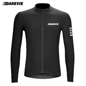 Maillot de cyclisme d'hiver Darevie pour <span class=keywords><strong>homme</strong></span>, vêtements de vélo en polaire thermique, vêtements de sport <span class=keywords><strong>VTT</strong></span>, hauts à manches longues chauds, <span class=keywords><strong>veste</strong></span> de vélo de route - Product Image 2